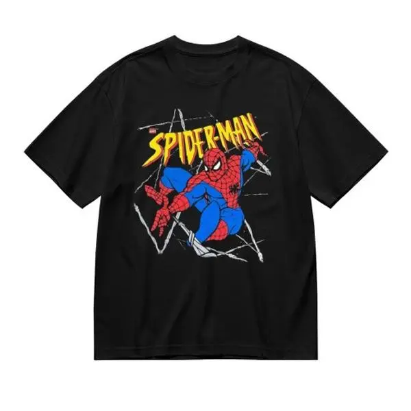 Marvel Spider-Man T Shirt Cotton Lightweight Crewneck Shortsleeve Streetwear Superhero Graphic Tee Everyday