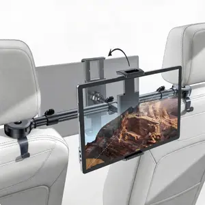 Tryone Car Headrest Tablet Holder -[3 in 1 Extension Arm] Upgrade Tablet Mount for Car Backseat, Gifts Road Trip Essentials for Kids, for iPad Pro Air Mini, Fire HD, 4.7-13" Tablets
