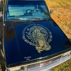 San Judas with Escudo de Mexico Decal Sticker for Cars Trucks Jeeps SUVs & Walls - 5 Sizes Available - Back Window Vehicle Exterior Decoration - Step-by-Step Instructions Included