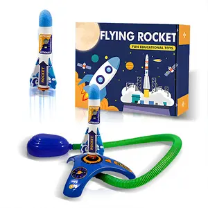 Kids Stomp Rocket Toy with Air Pump Outdoor Flying Rocket Launcher Game for Boys Girls Perfect Birthday Party Children’s Day Gift Fun Active Play Coordination Development fidget tradings