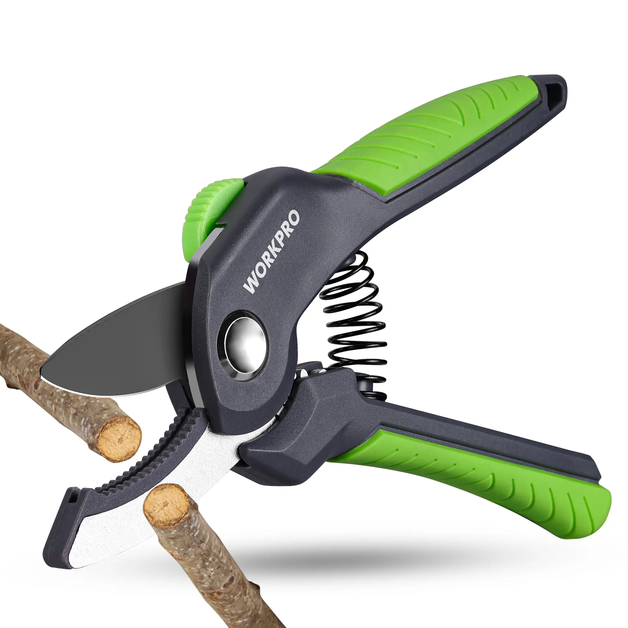 #fathersdaygift WORKPRO 8.5" Anvil Pruning Shear, Heavy Duty Garden Scissors & Clippers with Labor-Saving Design, Handheld Gardening Shears with Ergonomic Handle for Thick Branch Trimming
