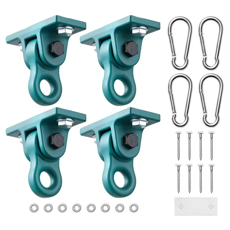 VEVOR Swing Hangers, 4 Pack Heavy Duty Swing Brackets, 5000 lbs Capacity, Screws Bolts Included, Smooth Dual Bearing, Aluminum Alloy Hangers, for Playground Porch Yoga Chair Wooden Indoor Outdoor Hangable Set Organiser Wall Mounted Hook