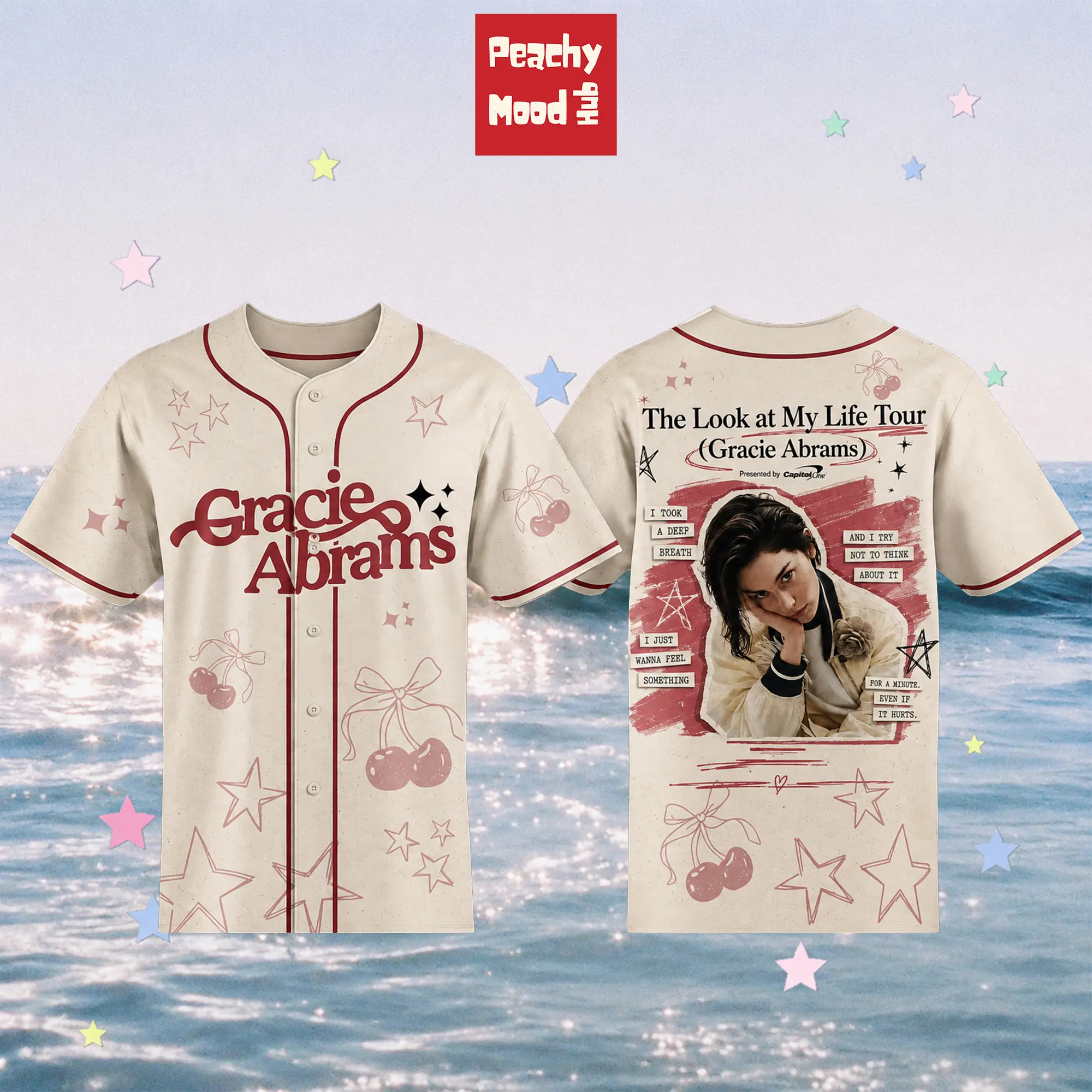 Gracie Abrams The Look at My Life Tour 2026 Limited Edition Baseball Jersey, Indie Pop Concert Fan Merch, Aesthetic Music Apparel, Gift for Fans