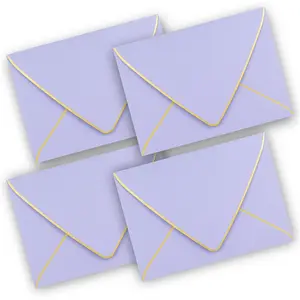 5x7 Envelopes for Invitations with  Border,V-Flap Envelopes 50 Pack,A7 Envelopes for Cards,Wedding,Invitations, Shower, Occasions(Purple)
