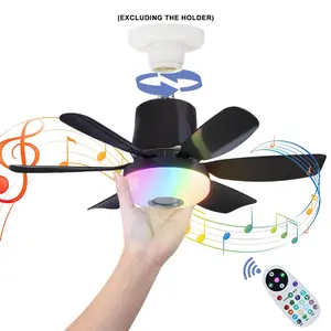 Ceiling Fan Light with Remote Control, RGB Color Changing Fan Light with Bluetooth-compatible Speaker, Dimmable LED Lighting Fan Light for Bedroom, Party, Home Decor, Led Ceiling Lights