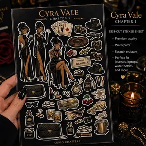 Cyra Vale Chapter 1 Kiss-Cut Sticker Sheet Premium Quality Waterproof Scratch Resistant Perfect for Journals Laptops Water Bottles and More