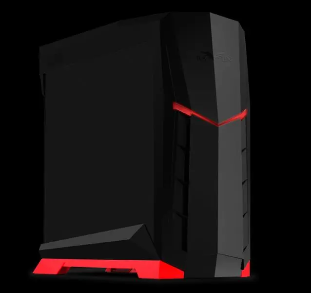 Raven Black RVX01 ATX/Micro ATX PC Tower Case - Raven Design, 90-Degree Motherboard Mounting, Window Panel, Vertical Cooling, Support Radiators, Aggressive Look, Steel Body, Dust Filters, 22" H x 10" W x 23" L, Positive Pressure Design