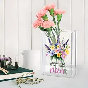 Transparent Book - Shaped Acrylic Vase, Ideal for Home & Festival Decoration, Perfect as Birthday/Holiday Gift for Book Lovers, Fits Mother's Day Nan Card - Style Floral Arrangement, Universal Size