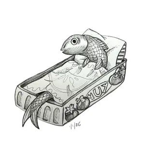 Scared Sardine art print