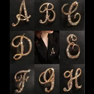 Sparkling A–Z Letter Brooch Pin – Elegant & Personalized Style