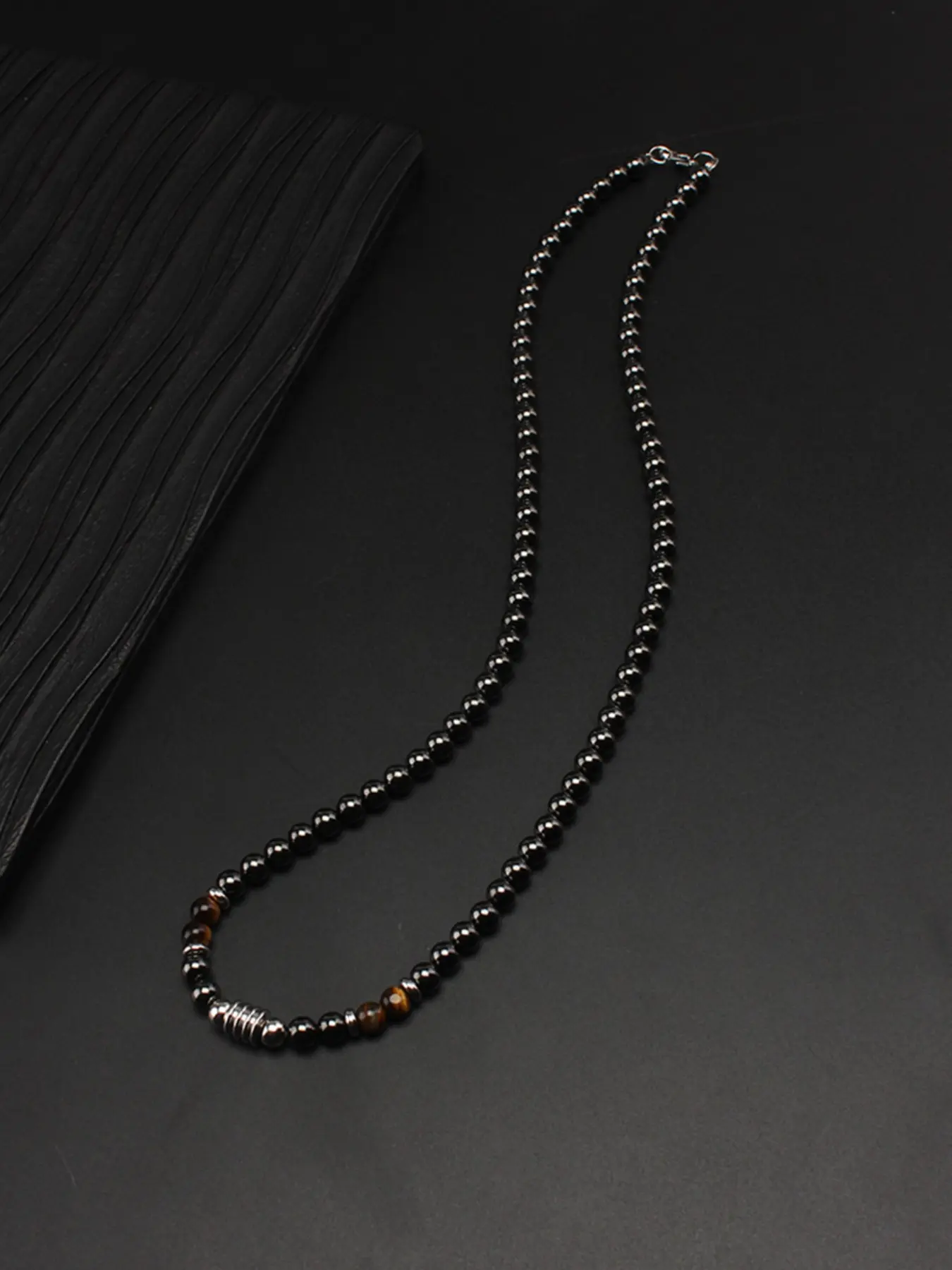 Trendy Magnetic 6mm Hematite Bead Necklace, Tiger Eye Stone Beads, Unisex Daily Wear Jewelry, Exquisite Jewelry Gift, Perfect Gift for Men and Women, Accessory Necklace, Beaded Necklaces