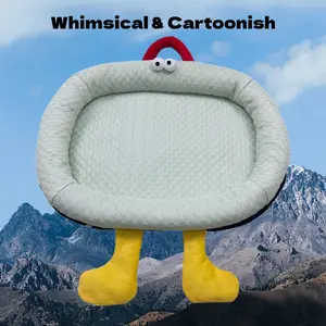 Soft Fufu “Big-Eyed” Cartoon Pet Bed! All-season ice bean fabric; medium and small dogs and cats can lie down comfortably; non-slip and durable—a soothing pet nest for furry companions.