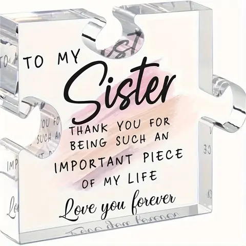 Cute Crystal Sister Thank-You Card, Perfect Gift for Birthdays & Holidays, Heartfelt Message From Siblings, Desktop Decoration