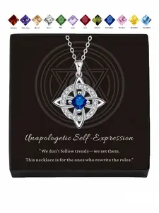 Dazzling Celtic Star Chain Luxury necklace with Celtic knot and witch-inspired gem design, a must-have for daily wear, it is a lucky blessing necklace perfect for festivals, ideal as Valentine's Day gifts and mysterious presents, Elegant prom jewelry