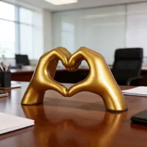Heart Hand Sculpture Modern Love Gesture Decorative Item, Perfect for Home Wedding Anniversary Gifts, Unique Romantic Decoration, Creative Modern Decoration, Table Desk Ornament, Desktop Figurine