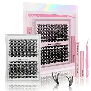 30D+40D 2 Style Lash Clusters Kit,1 Set Mixed Length Individval Eyelash Extensions Kit,Self Grafting False Eyelashes with Tweezers&Glue&Remover,Prefessional Eye Makeup Accessories for Women Realistic,false eyelashes