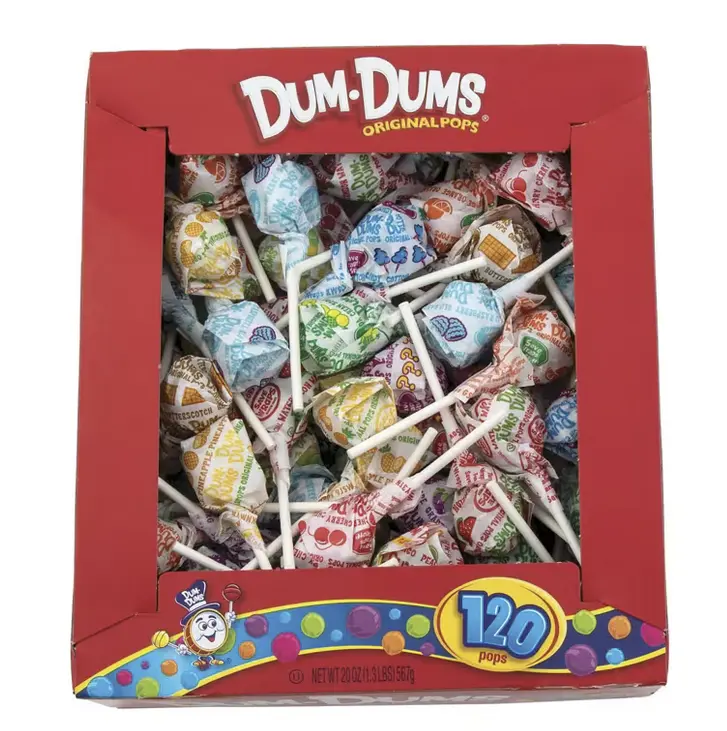1" 19 oz. Dum Dum Original Pops Lollipop Assortment - 120 Pc.