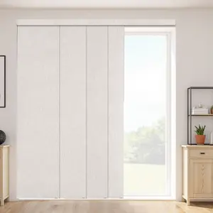【FathersDayGift】 VEVOR Panel Track Blinds, Extendable Track from 45.8 in to 86 in W, Trimmable Panel Curtains Up to 96 in H, Vertical Blackout Panel Blinds for Sliding Doors, Patio Doors, Room Divider, Light Gray