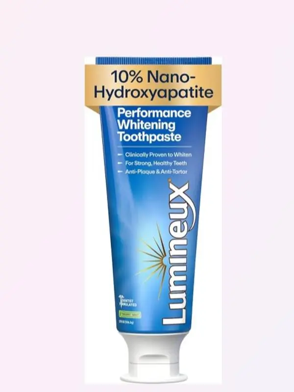 Lumineux Nano Hydroxyapatite Whitening Toothpaste, 3.75oz, 10% nHA Formula, Fluoride-Free Gentle Mint Toothpaste with Foam, Enamel Care, Sensitive Teeth Support, Daily Oral Care