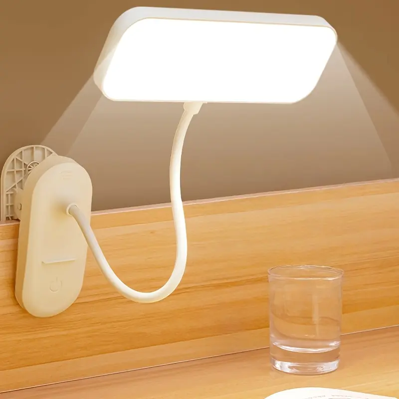 Eye-friendly LED gooseneck desk lamp with adjustable height and color temperature—a must-have for dorm rooms as an eye-friendly clamp lamp, reading lamp, or portable clamp lamp, powered by USB