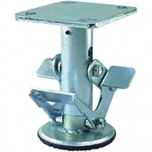 Hamilton Caster Floor Truck Lock for 4" Diam Caster Wheels 4-5/8" Retracted Clearance, 4" x 4-1/2" Top Plate Size, 2-5/8" x 3-5/8" Slotted to 3" x 3" Bolt Hole Spacing TL-4J