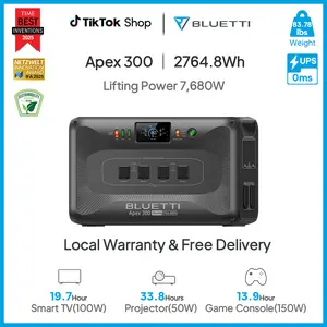 BLUETTI Apex 300 Portable Power Station, 2764.8Wh LiFePO4 Battery, 3840W Max AC Output, Expandable for Home Backup, RV & Off-Grid