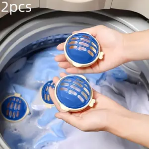 2 Reusable Laundry Balls for Pet Hair Removal, Effective Floating Hair Cleaning Net, Tangle-Free Clothes Hair Catching Balls, Wash Ball