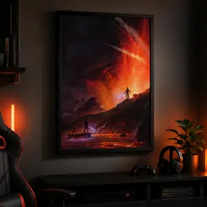 Epic Jedi Duel Poster | Sci-Fi Canvas Wall Art for Bedroom & Home Decor