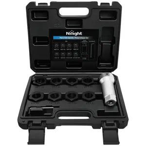 Nilight 10PCS Axle Spindle Thread Wheel Stud Rethreading Chaser Repair Tool Kit with Case, 8 Metric UNF Dies, 1-1/16" Extension Bar, M20/M22/M24 Sizes, 13/16"/3/4" UNEF Nuts, Automotive Specialty Mechanic Tools