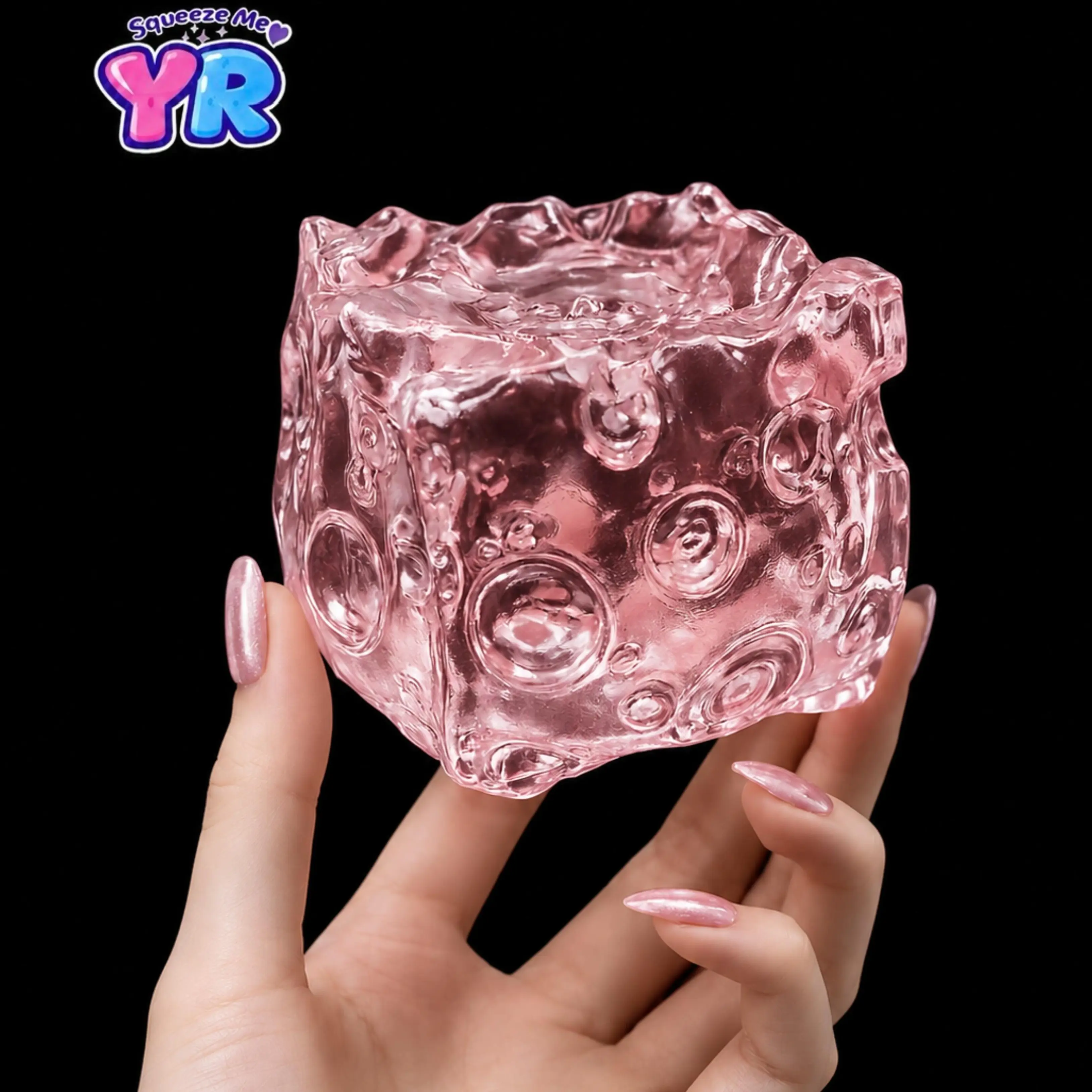 7cm 5cm Transparent Cheese Cube Squishy Stress Relief, Glacier Clear Non-Rebounding Moldable Sensory Squeeze Toy, Super Soft Gel-Like Fidget Toy
