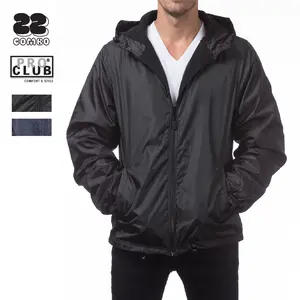 PROCLUB Men's Lightweight Windbreaker Jacket PRO CLUB Hooded Rain Coat Casual Water-Repellent Hip Hop Stylish Big and Tall (S to 5XL)
