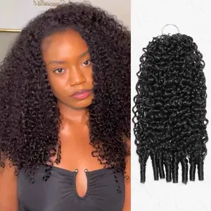 QVR Burmese Curly Crochet Hair Natural Black Machine Made Feather Crochet Human Hair Extension TikTokShopHolidayHaul