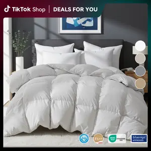 PEACE NEST Goose Down Comforter Duvet Insert All Season Twin Full Queen King Cal King Lightweight Comforter Hotel quality Bedding Sleeping Super Fluffy Soft Machine Washable Duvet for Winter Mother's Day Gift