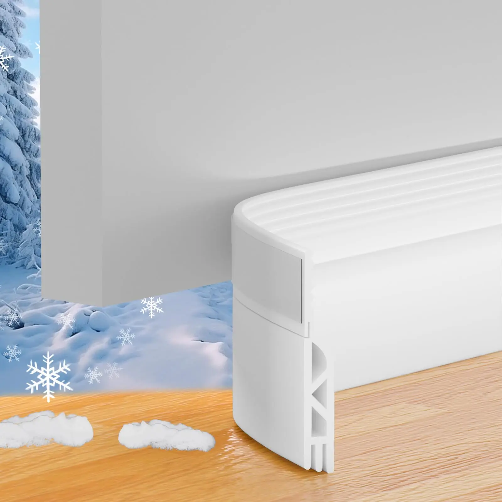 Door Seal Strip 39/78 Inch Under Door Draft Stopper Bottom Sweep Soundproof Noise Blocker Gap Filler for Home & Office Easy Install Versatile Use