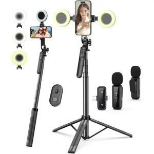 Vlogging Kit for /Android, 71" Selfie Stick Tripod for  with Fill Light,  Mic & Remote, Adjustable  Phone Tripod for /YouTube Content Creator Essentials Starter Kit?