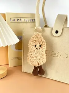 Cute Peanut Design Plush Keychain, Cute Bag Charms, Fashion Accessories for Women & Men, Trendy All-match & Exquisite Keychain for Birthday Gift, Cute Soft Keychains, Keychain Kawaii