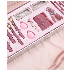 JOS 25-Piece Set Diamond-Studded Makeup Brushes Diamond Barrel Hairband Eyelash Curler Full Set Beauty Tools