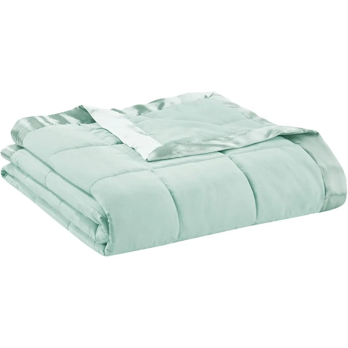 Windom Down Alternative, Premium 3M Scotchgard Moisture Wicking Treatment, Lightweight and Cover For, Satin Trim, Seafoam Full/Queen