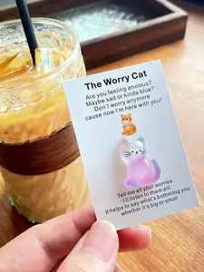 1pc Inspirational Pocket Hug Card With Uplifting Message Fun Emotional Support Cat , Perfect For Anyone In Need Of Encouragement  Ideal Gift For Family & Friends On Holidays & Parties