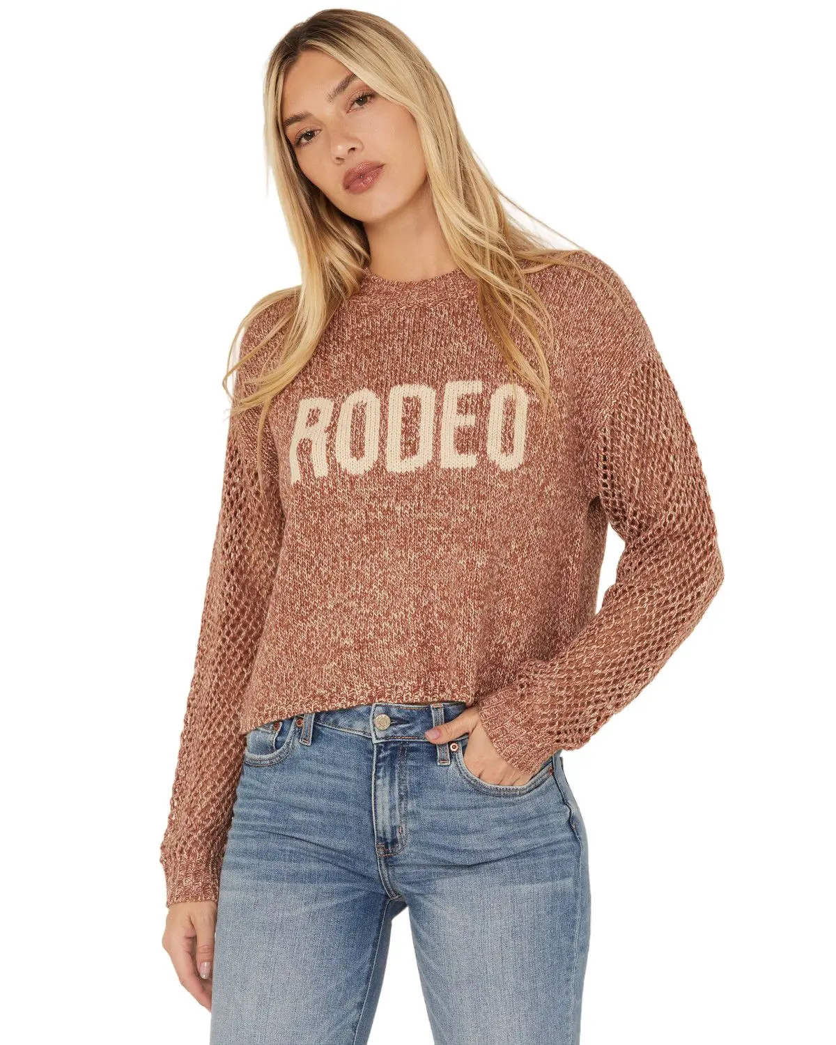 White Crow Women's Women'S Rodeo Open Weave Long Sleeve Sweater - Pw243084bb