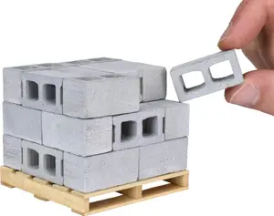 1/12 Scale Mini Cement Cinder Blocks – Real Cement Dollhouse Bricks with Pallet – Miniature Masonry Building Supplies for Diorama, Model Train Layout, Mini Construction Projects, Mini House Tool Kit – Handmade Small Batch USA