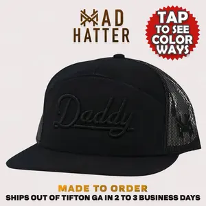 Daddy | By The Mad Hatter Co. 3D Puff Embroidery (Up To A Size 8 Head) Premium Mens Trucker Hat Gift Cap