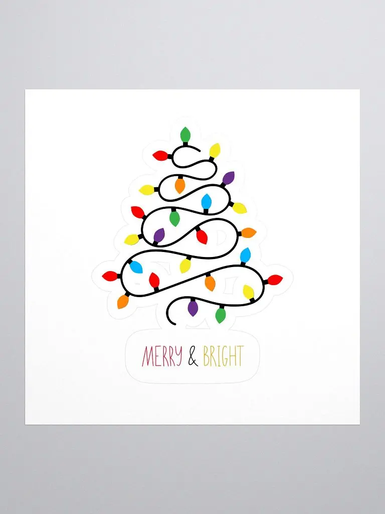 MERRY &amp; BRIGHT Christmas Tree Sticker Set