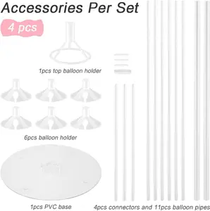 Balloon Stand Kit – 4 Table & Floor Balloon Holders for Birthday, Wedding, Baby Shower & Party Decorations