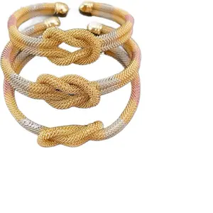 Luxury Gold Plated Twisted Bangle Set for Women