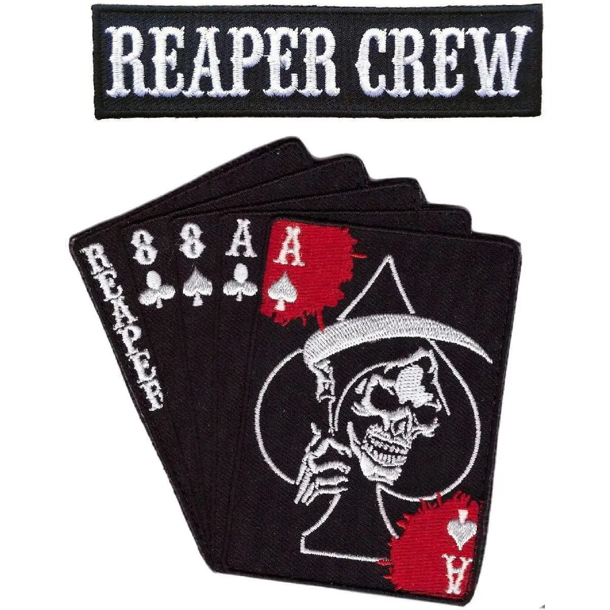 Reaper Crew Reaper Aces Spades Dead Card Patch [2PC Bundle - Iron on Sew on]