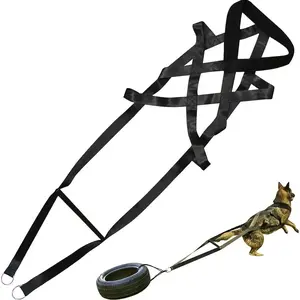 Heavy-Duty Dog Traction Training Harness for Large Work Dogs - Adjustable No-Pull Leash with Ergonomic Handle, Durable Metal Clasp & Comfortable Padding for Sled Pulling, Agility Training, and Behavioral Control, Dog Leash, Sleddog Gear, Secure Metal Clas