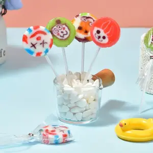 Easter candies 24 Pcs Cartoon Circle Lollipops - Assorted Fun Character Candy, Mixed Fruit Flavors, Bulk Party Favors, Kids Birthday Treats, TikTok Viral Candy, Classroom Rewards Snacks Very cheap candy Cheap snacks