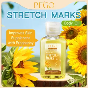 PEGO Stretch Mark Body Oil for Pregnancy, Natural, Safe, Stretch Marks for All Skin Types, Sunflower Seed Oil 2.03 oz, 2 pcs