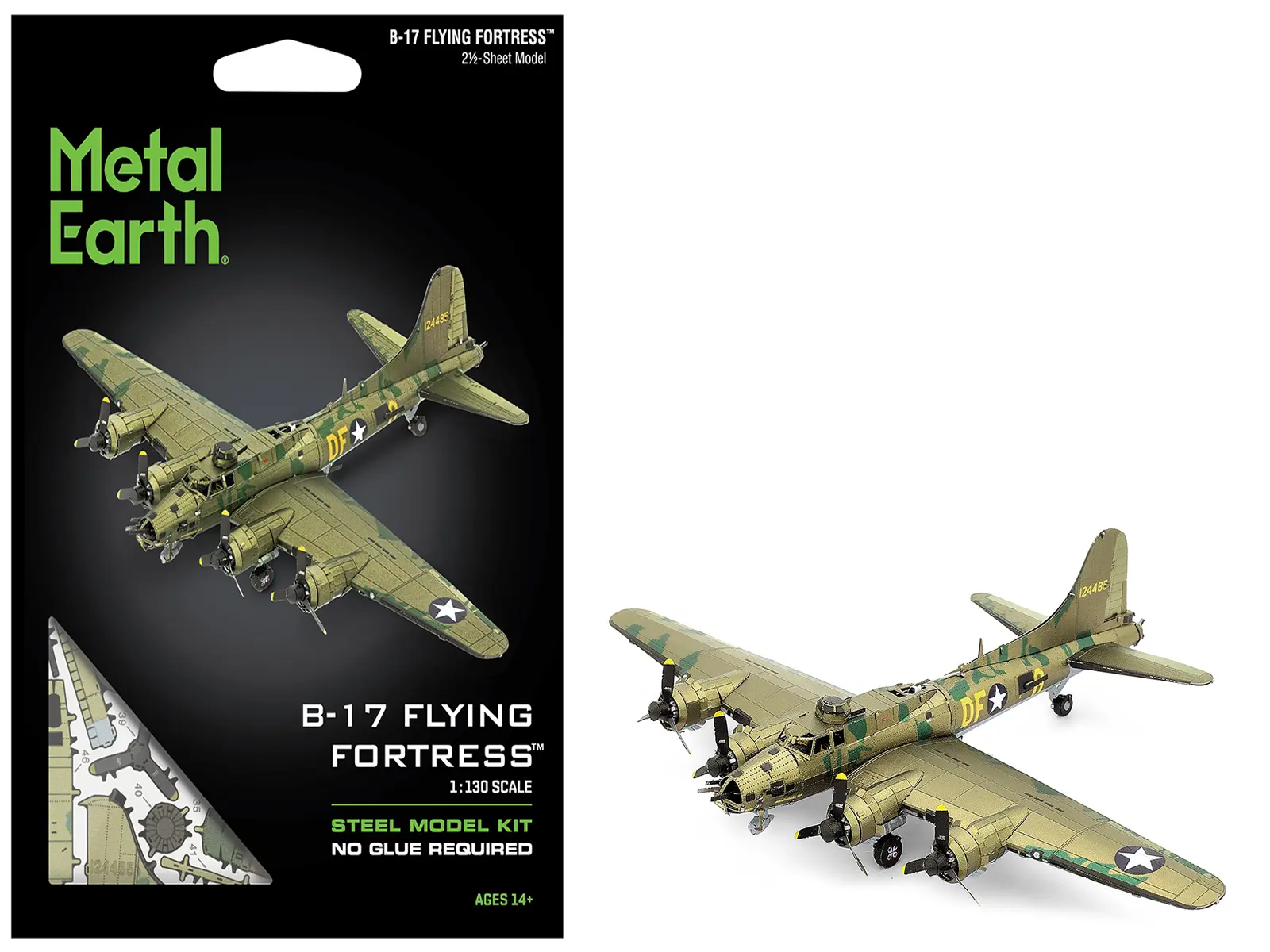 Boeing B-17 Flying Fortress Bomber Aircraft "World War II" US Army Air Forces Steel Model Kit by Metal Earth